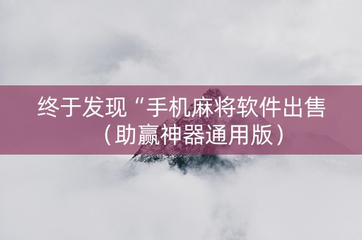 终于发现“手机麻将软件出售（助赢神器通用版）