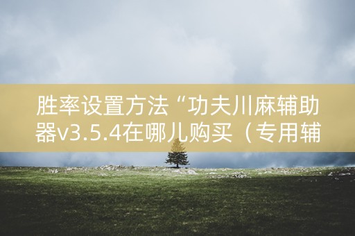 胜率设置方法“功夫川麻辅助器v3.5.4在哪儿购买（专用辅牌神器免安装）