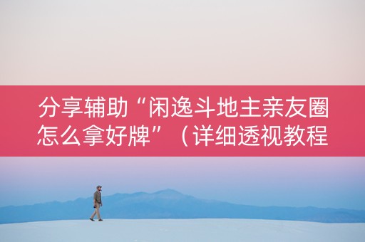 分享辅助“闲逸斗地主亲友圈怎么拿好牌”（详细透视教程）-哔哩哔哩