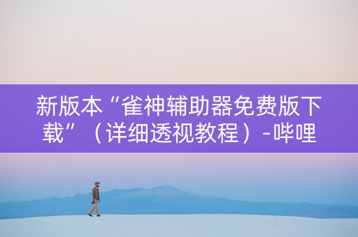 新版本“雀神辅助器免费版下载”（详细透视教程）-哔哩哔哩