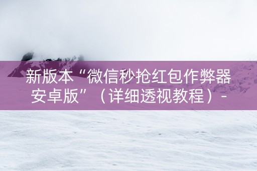 新版本“微信秒抢红包作弊器安卓版”（详细透视教程）-哔哩哔哩