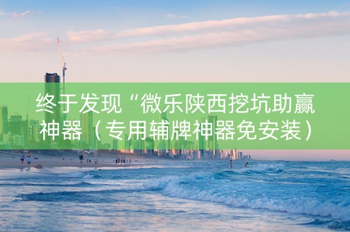 终于发现“微乐陕西挖坑助赢神器（专用辅牌神器免安装）