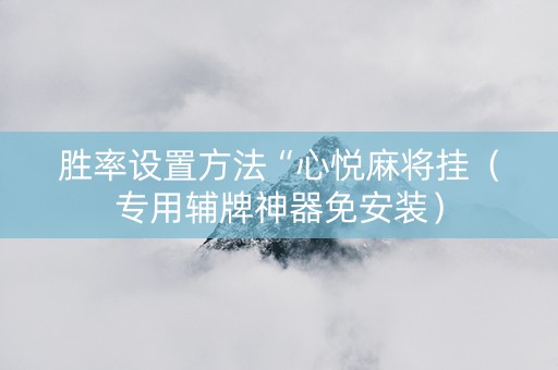 胜率设置方法“心悦麻将挂（专用辅牌神器免安装）