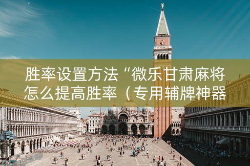 胜率设置方法“微乐甘肃麻将怎么提高胜率（专用辅牌神器免安装）