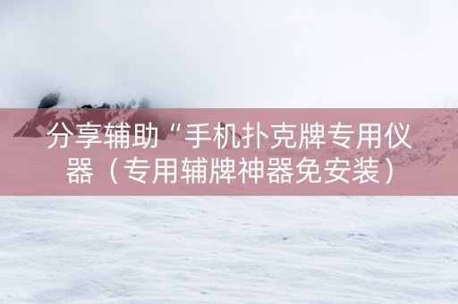 分享辅助“手机扑克牌专用仪器（专用辅牌神器免安装）
