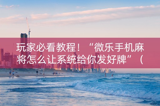 玩家必看教程！“微乐手机麻将怎么让系统给你发好牌”（详细透视教程）-哔哩哔哩