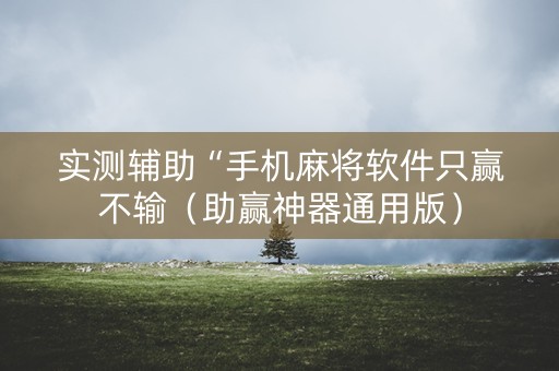 实测辅助“手机麻将软件只赢不输（助赢神器通用版）