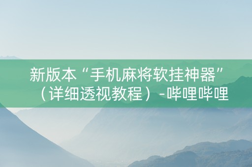 新版本“手机麻将软挂神器”（详细透视教程）-哔哩哔哩