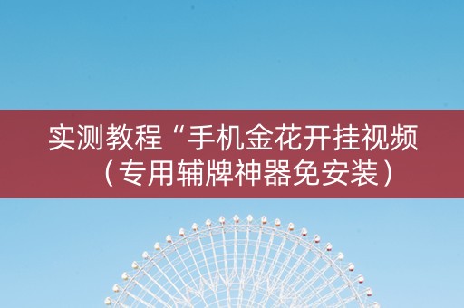 实测教程“手机金花开挂视频（专用辅牌神器免安装）