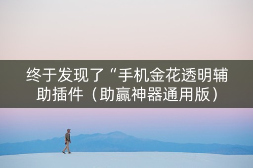 终于发现了“手机金花透明辅助插件（助赢神器通用版）