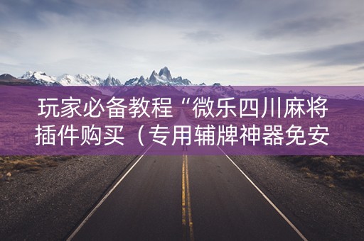 玩家必备教程“微乐四川麻将插件购买（专用辅牌神器免安装）