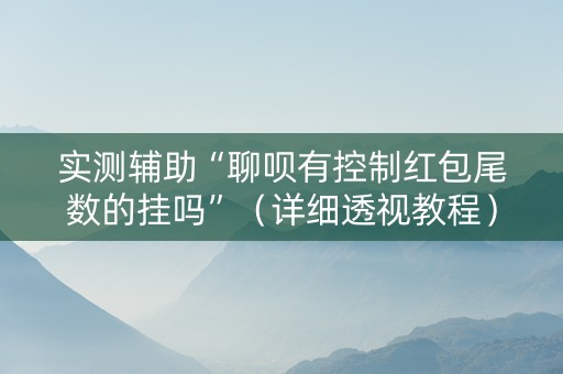 实测辅助“聊呗有控制红包尾数的挂吗”（详细透视教程）-哔哩哔哩