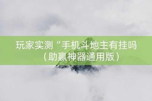 玩家实测“手机斗地主有挂吗（助赢神器通用版）