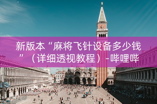 新版本“麻将飞针设备多少钱”（详细透视教程）-哔哩哔哩