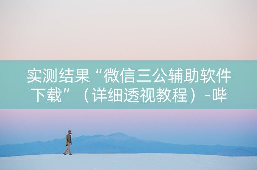 实测结果“微信三公辅助软件下载”（详细透视教程）-哔哩哔哩