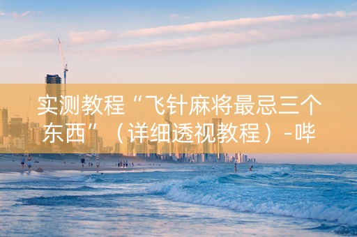 实测教程“飞针麻将最忌三个东西”（详细透视教程）-哔哩哔哩