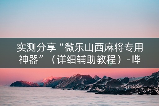 实测分享“微乐山西麻将专用神器”（详细辅助教程）-哔哩哔哩