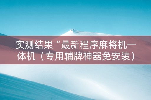 实测结果“最新程序麻将机一体机（专用辅牌神器免安装）