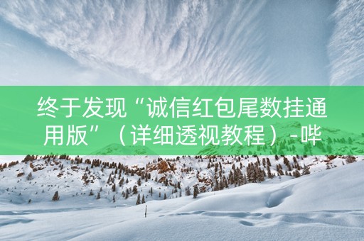终于发现“诚信红包尾数挂通用版”（详细透视教程）-哔哩哔哩
