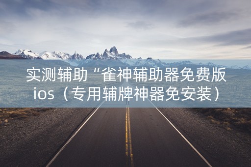 实测辅助“雀神辅助器免费版ios（专用辅牌神器免安装）