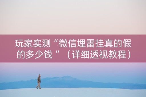 玩家实测“微信埋雷挂真的假的多少钱 ”（详细透视教程）-哔哩哔哩