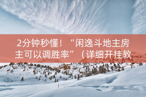 2分钟秒懂！“闲逸斗地主房主可以调胜率”（详细开挂教程）-哔哩哔哩