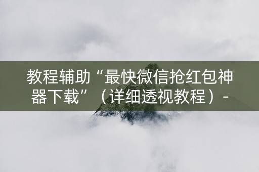教程辅助“最快微信抢红包神器下载”（详细透视教程）-哔哩哔哩