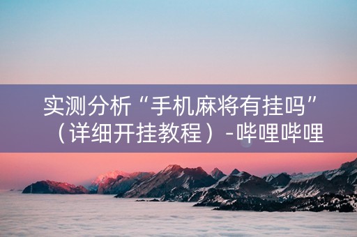 实测分析“手机麻将有挂吗”（详细开挂教程）-哔哩哔哩