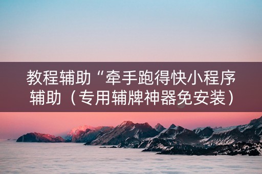 教程辅助“牵手跑得快小程序辅助（专用辅牌神器免安装）