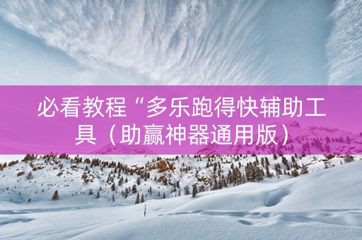 必看教程“多乐跑得快辅助工具（助赢神器通用版）