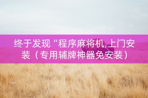 终于发现“程序麻将机,上门安装（专用辅牌神器免安装）