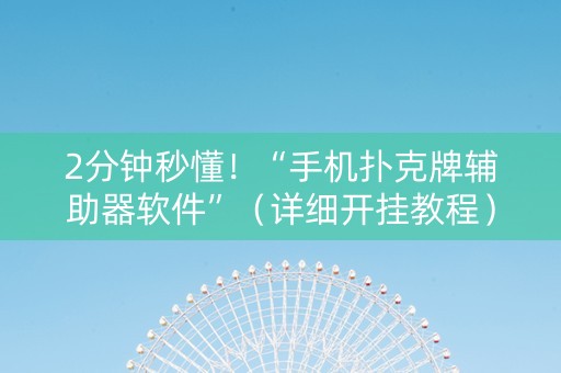2分钟秒懂！“手机扑克牌辅助器软件”（详细开挂教程）-哔哩哔哩