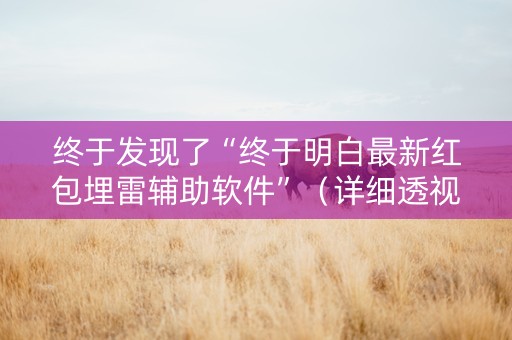 终于发现了“终于明白最新红包埋雷辅助软件”（详细透视教程）-哔哩哔哩