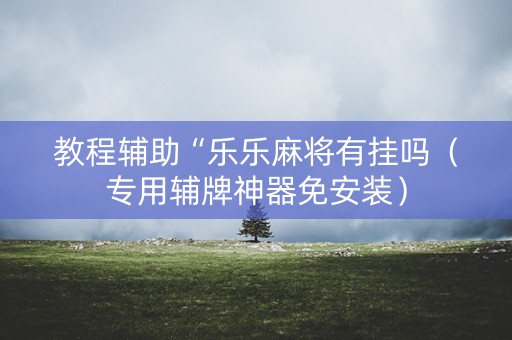 教程辅助“乐乐麻将有挂吗（专用辅牌神器免安装）