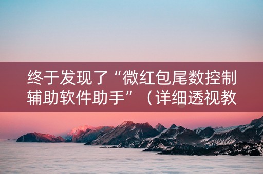 终于发现了“微红包尾数控制辅助软件助手”（详细透视教程）-哔哩哔哩