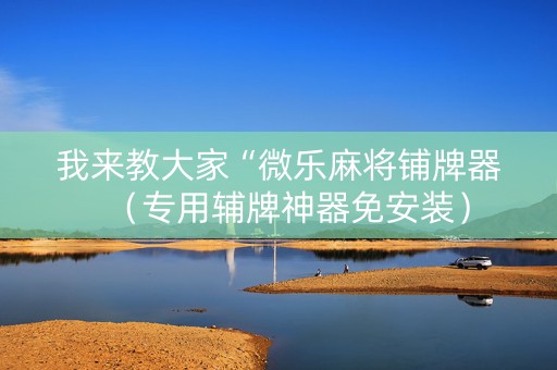 我来教大家“微乐麻将铺牌器（专用辅牌神器免安装）