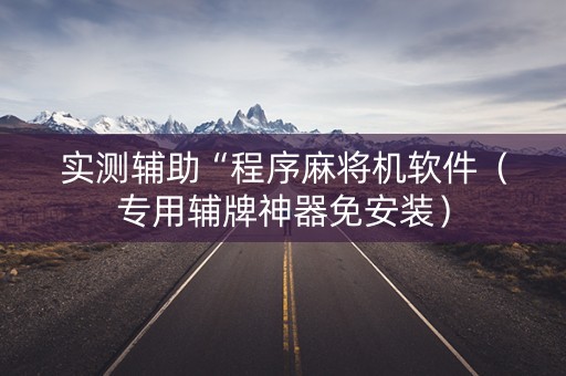 实测辅助“程序麻将机软件（专用辅牌神器免安装）