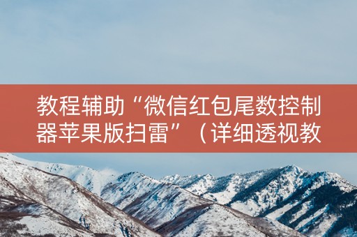 教程辅助“微信红包尾数控制器苹果版扫雷”（详细透视教程）-哔哩哔哩