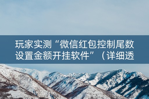 玩家实测“微信红包控制尾数设置金额开挂软件”（详细透视教程）-哔哩哔哩