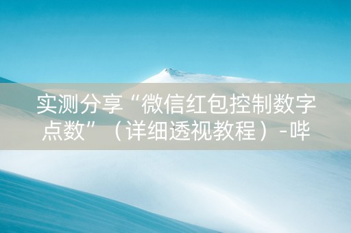 实测分享“微信红包控制数字点数”（详细透视教程）-哔哩哔哩