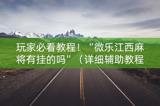 玩家必看教程！“微乐江西麻将有挂的吗”（详细辅助教程）-哔哩哔哩