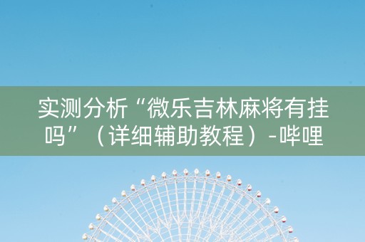实测分析“微乐吉林麻将有挂吗”（详细辅助教程）-哔哩哔哩