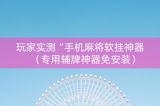 玩家实测“手机麻将软挂神器（专用辅牌神器免安装）