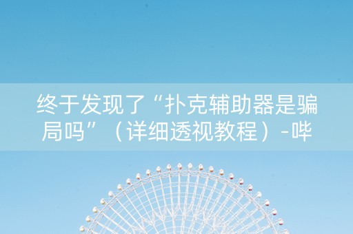 终于发现了“扑克辅助器是骗局吗”（详细透视教程）-哔哩哔哩