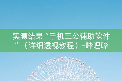 实测结果“手机三公辅助软件”（详细透视教程）-哔哩哔哩
