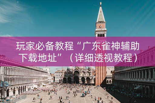 玩家必备教程“广东雀神辅助下载地址”（详细透视教程）-哔哩哔哩