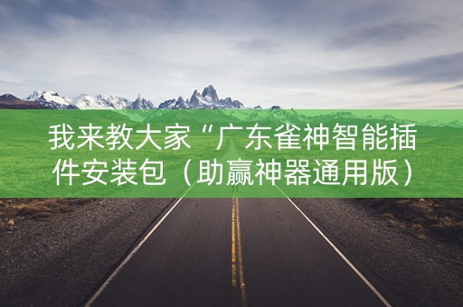 我来教大家“广东雀神智能插件安装包（助赢神器通用版）