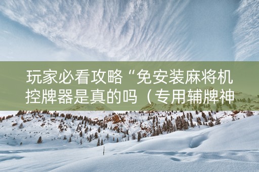 玩家必看攻略“免安装麻将机控牌器是真的吗（专用辅牌神器免安装）