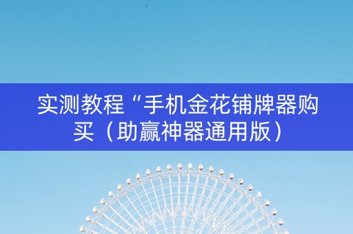 实测教程“手机金花铺牌器购买（助赢神器通用版）