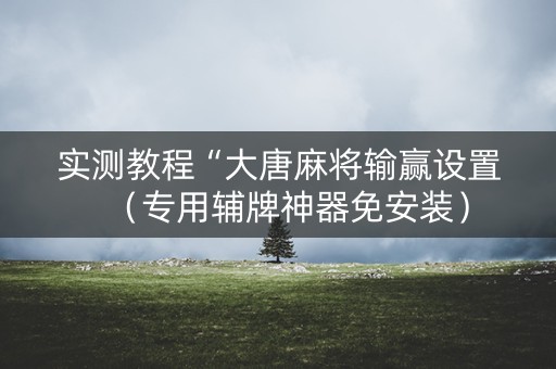 实测教程“大唐麻将输赢设置（专用辅牌神器免安装）
